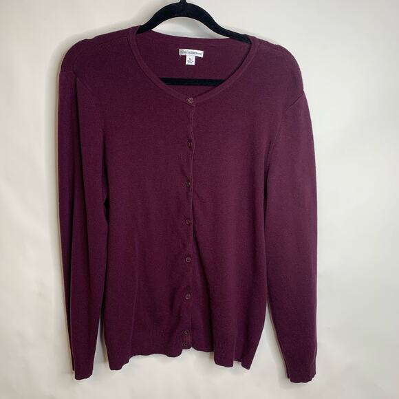 Croft & Barrow Burgundy Cardigan Sz XL - Picture 1 of 8